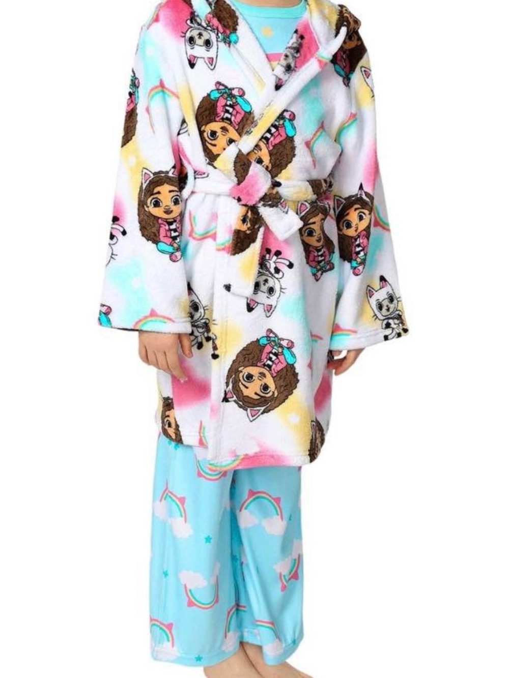 Gabby’s Dollhouse 3-piece Pajama set with robe NWT 2T
